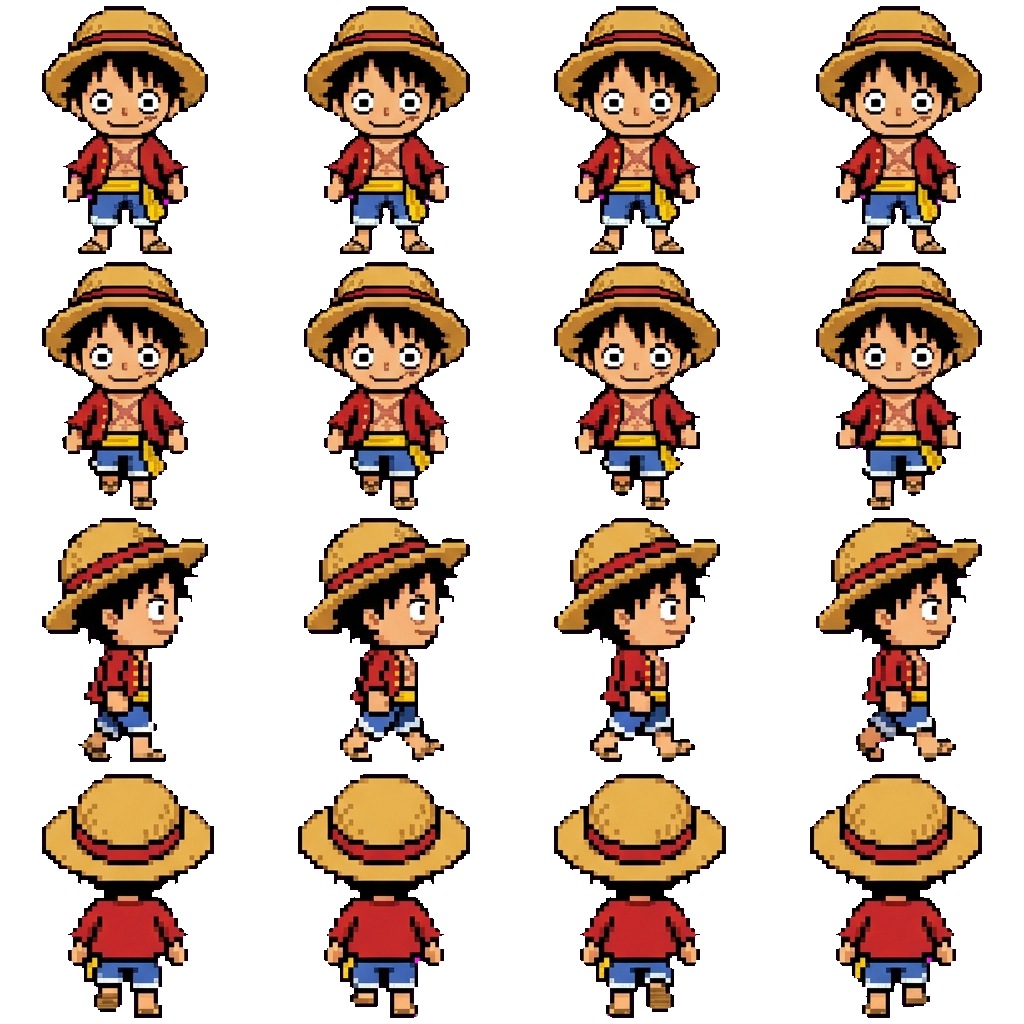 Monkey D. Luffy movement sprite