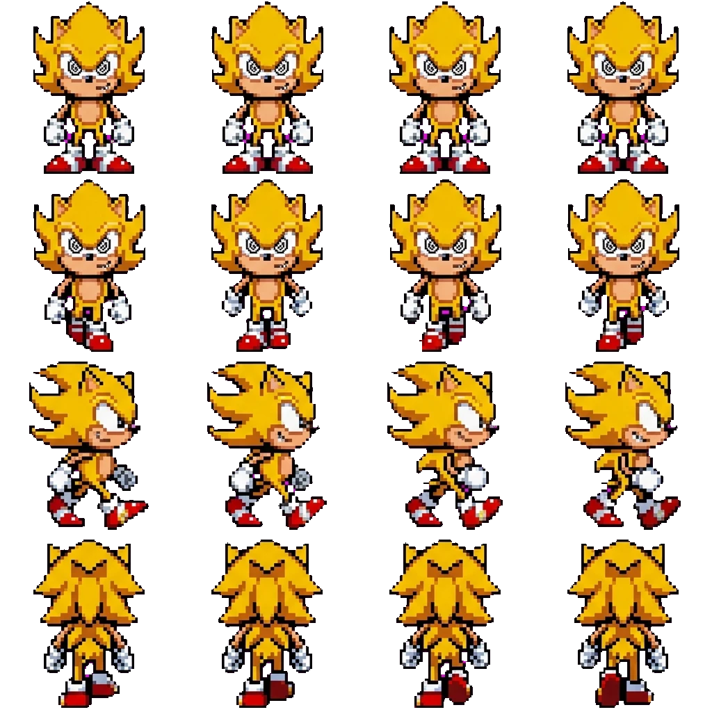 Fleetway Super Sonic movement sprite
