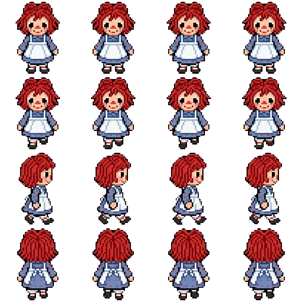 Raggedy movement sprite