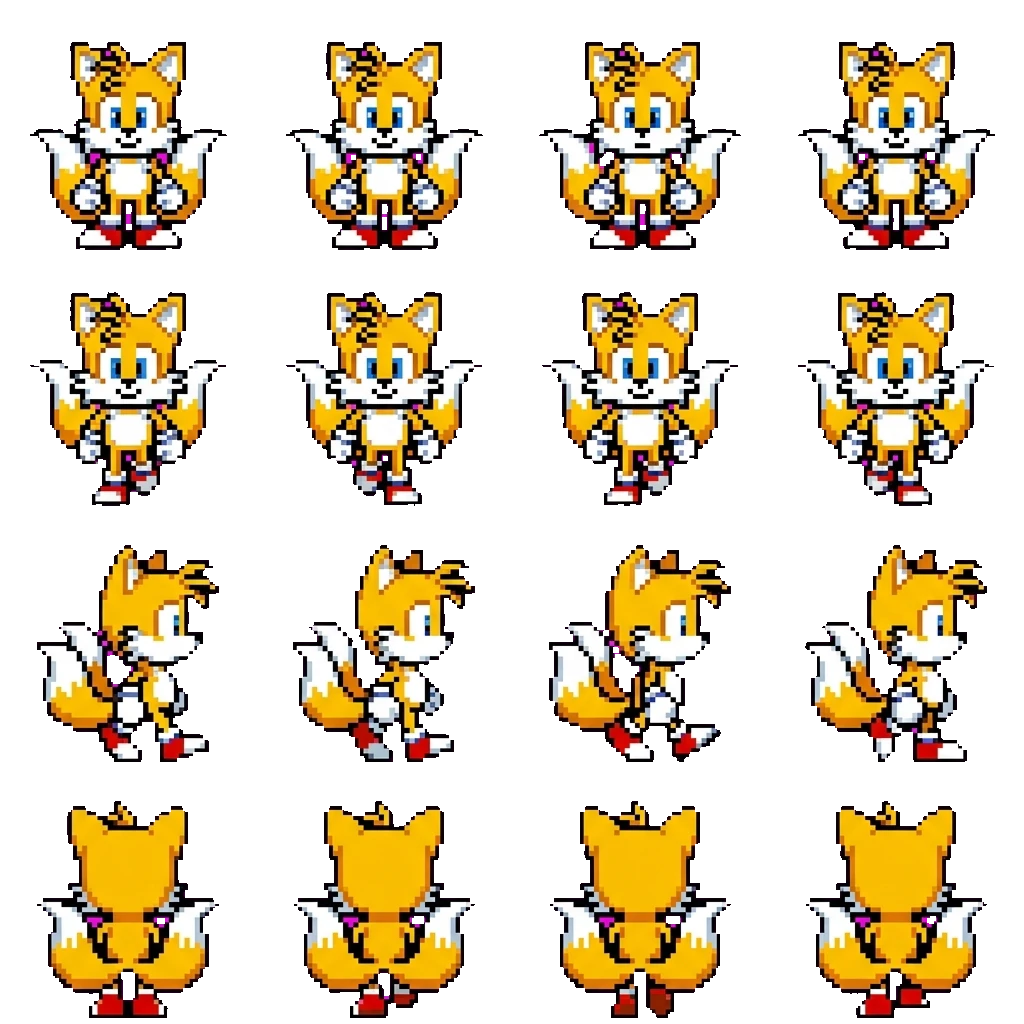 Tails (miles) the fox movement sprite