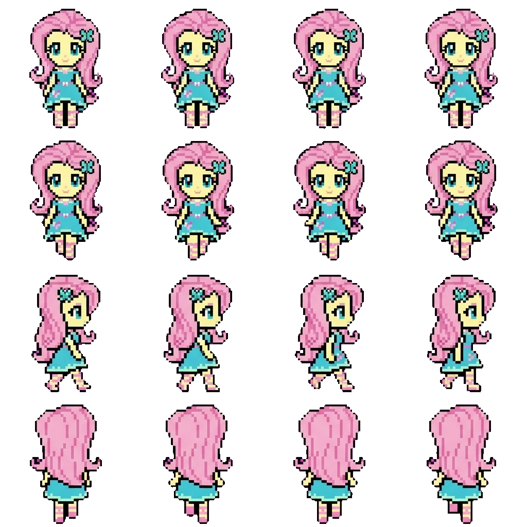 Flutershy movement sprite
