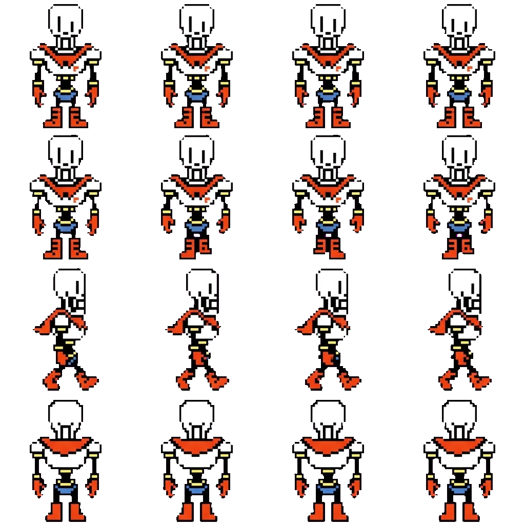 The Great Papyrus movement sprite