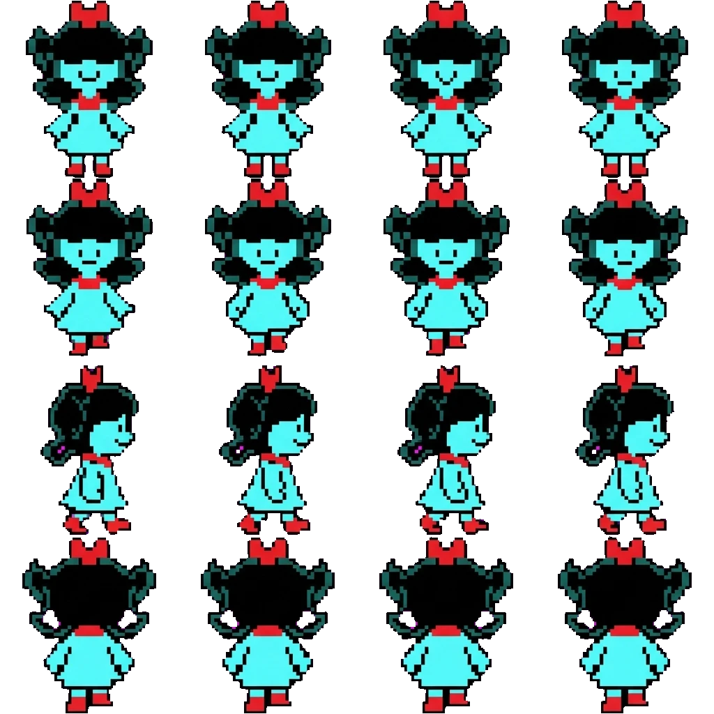 Aqua Deltarune movement sprite