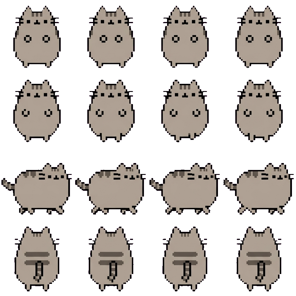 Pusheen the cat movement sprite