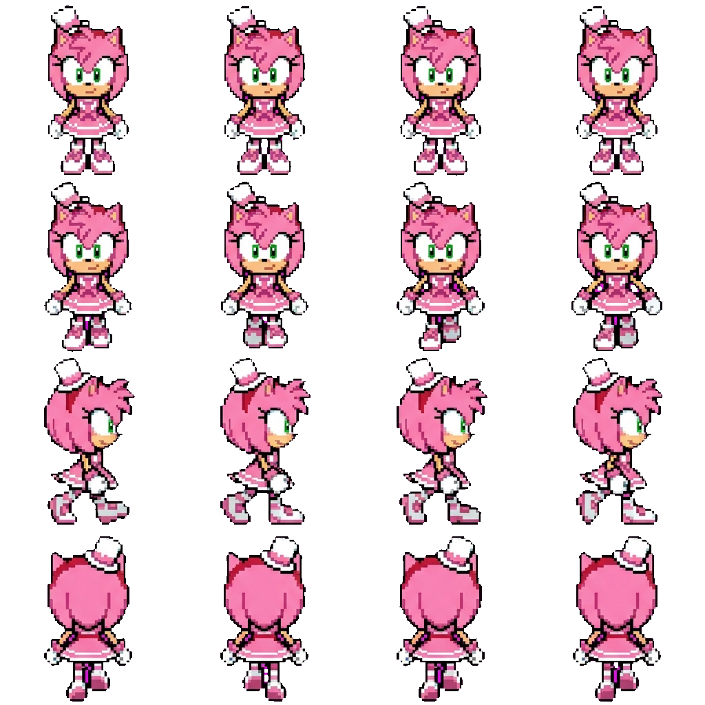 Amy Rose movement sprite