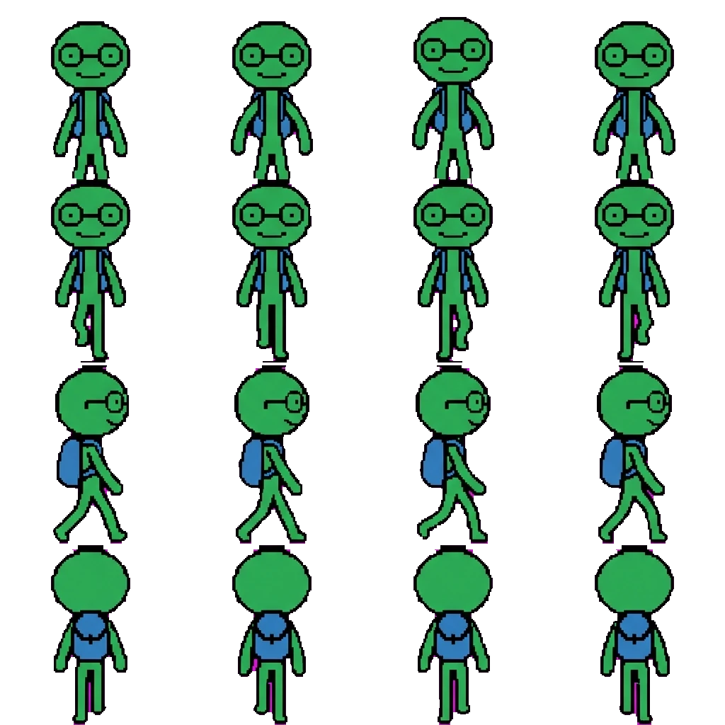Green Stickman movement sprite