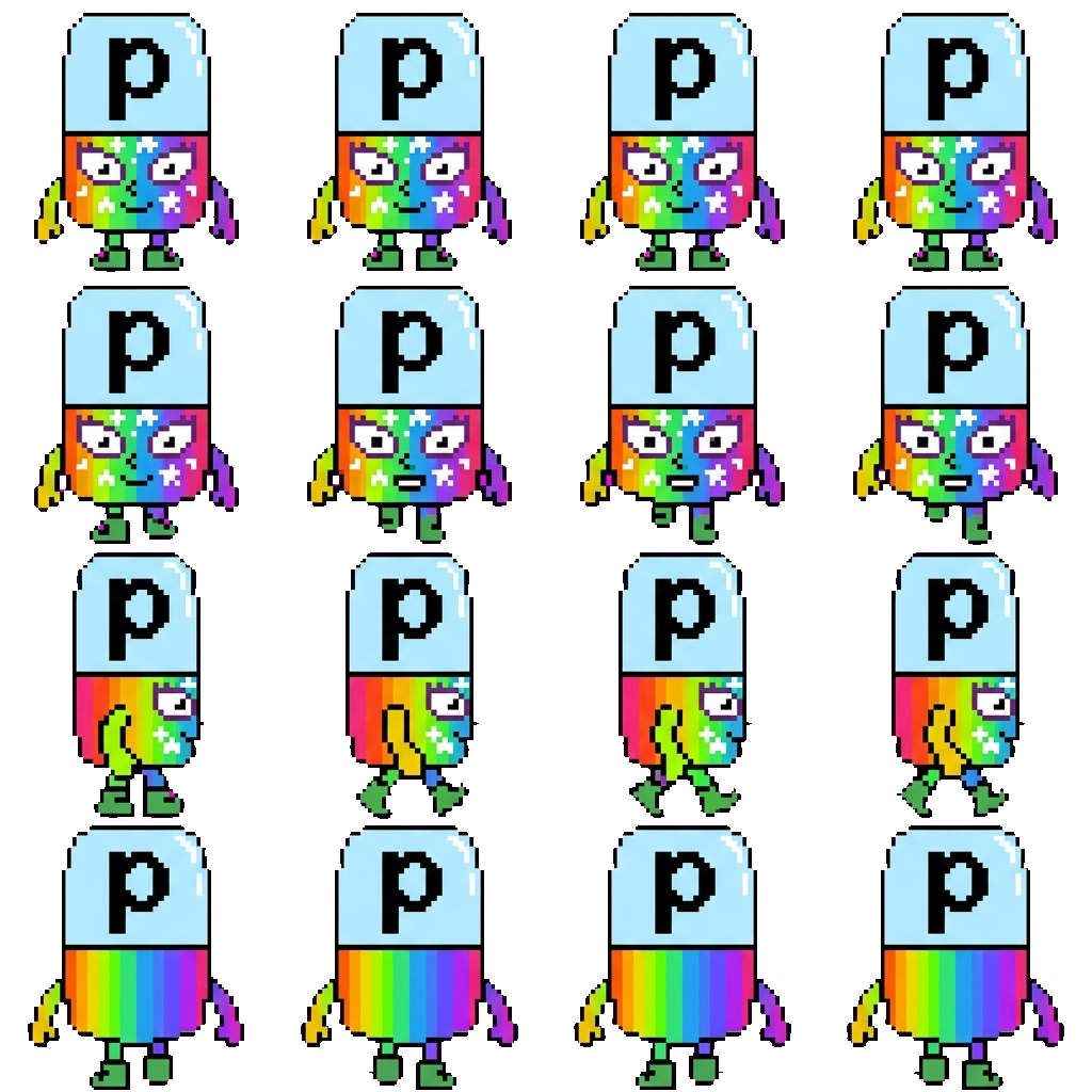 Alphablock P movement sprite