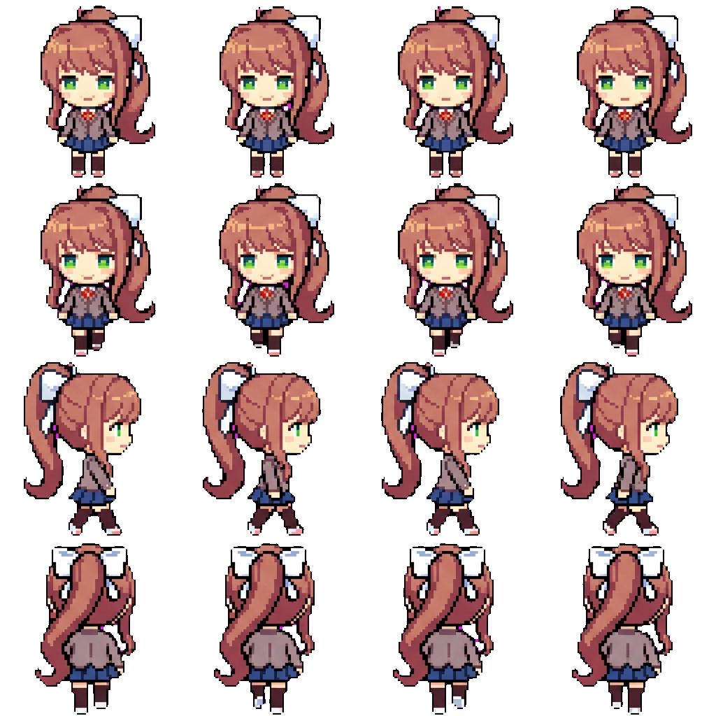 Monika movement sprite