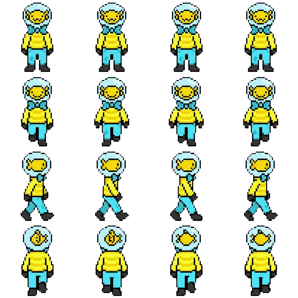 Yellow fish movement sprite
