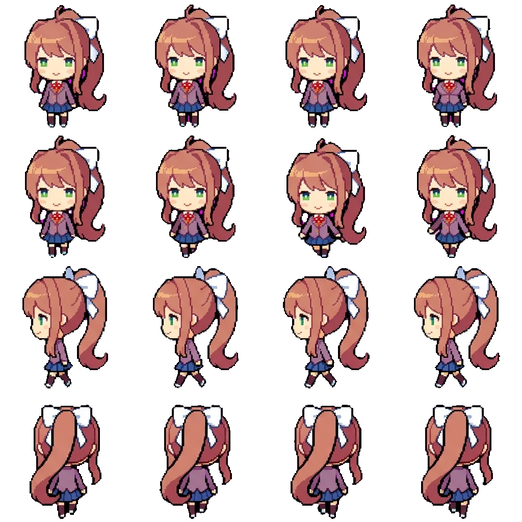Monika movement sprite