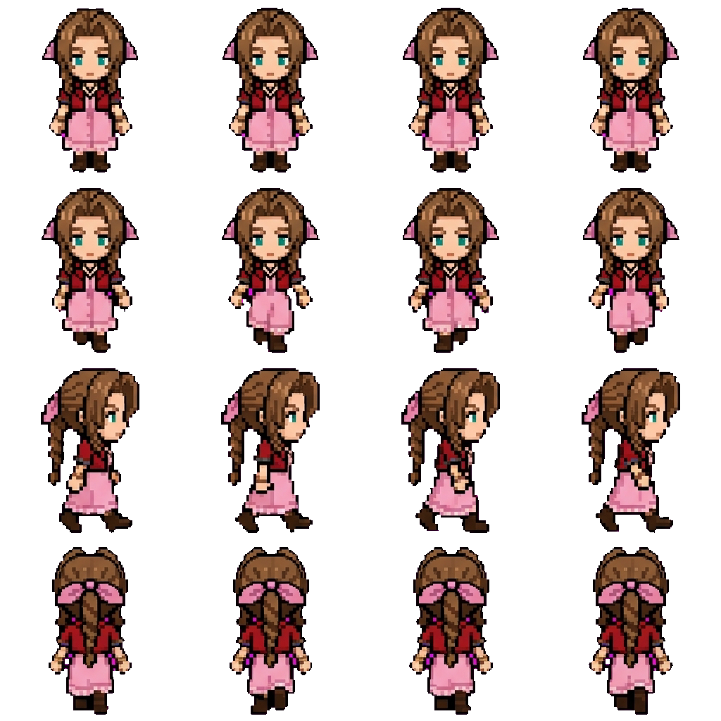 Aerith Gainsborough movement sprite