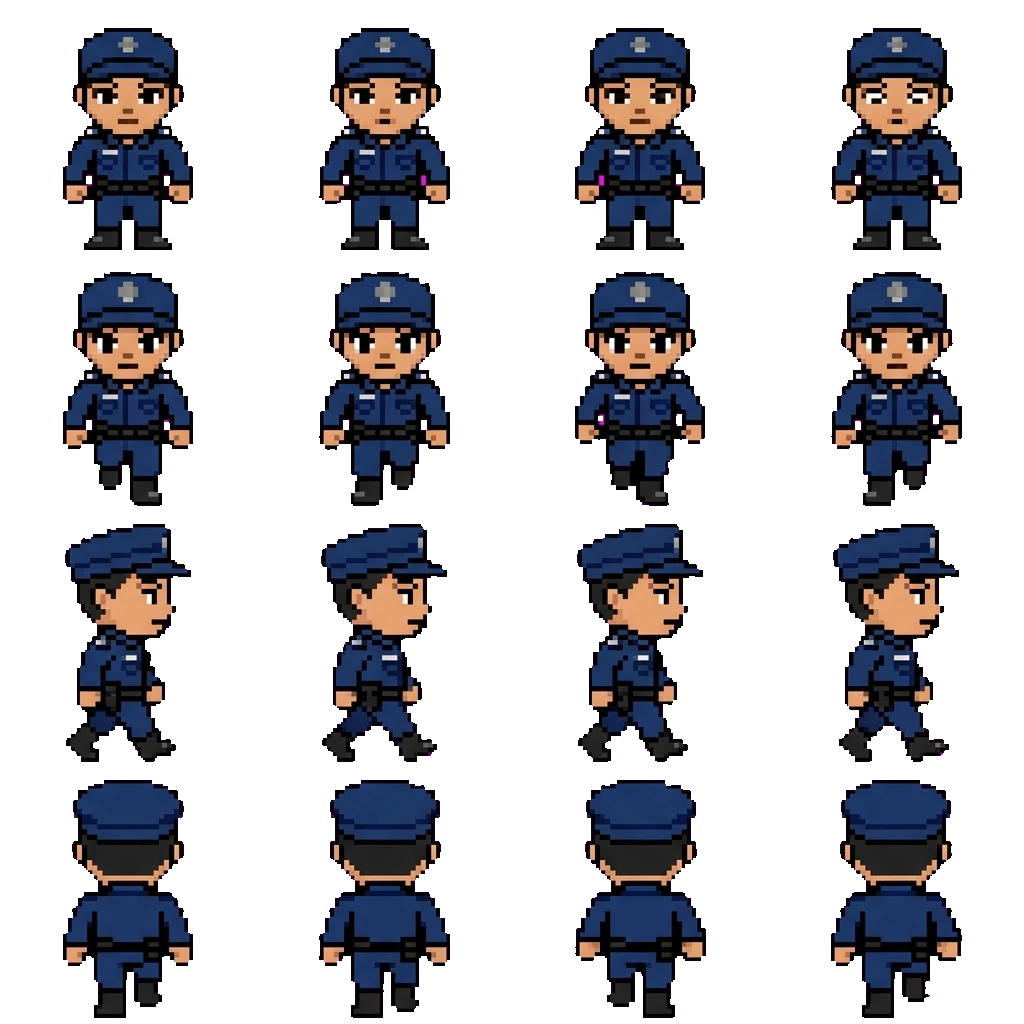 Singapore male police officer movement sprite