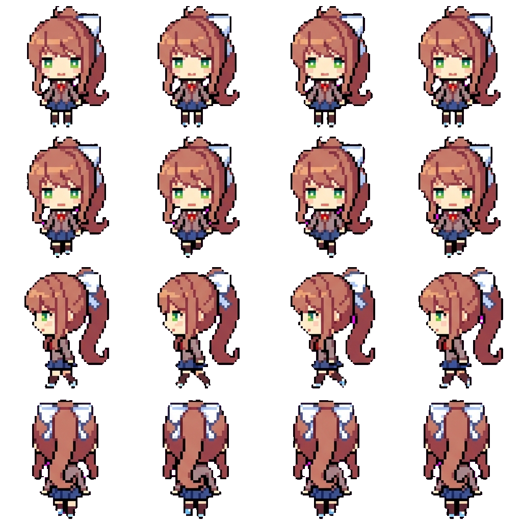 Monika movement sprite