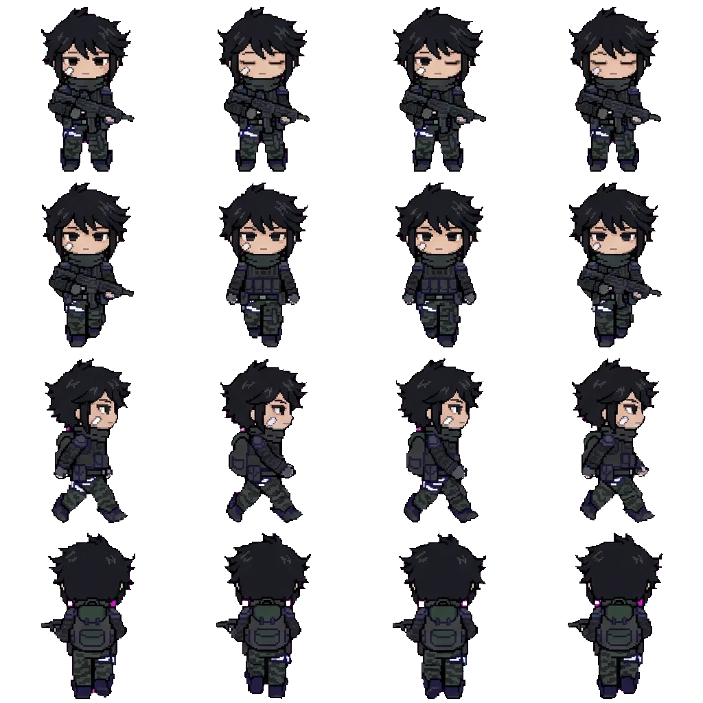Hideo movement sprite