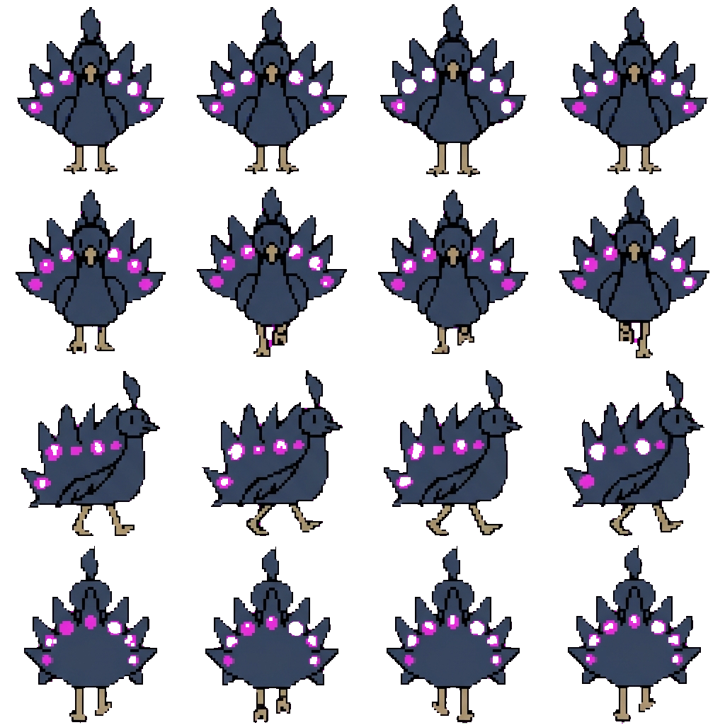 Peacock movement sprite