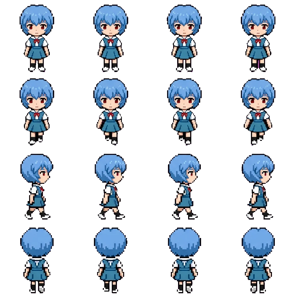 Rei Ayanami movement sprite